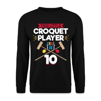 10 Years Old Croquet Player 10th Birthday Croquet - Unisex Pullover - Schwarz - Vorne - Alina (178cm) & Michal (187cm)