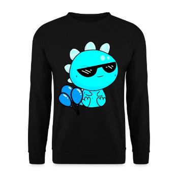 Drache Brille Luftballons Party Cool Jugendliche - Unisex Pullover - Schwarz - Vorne - Alina (178cm) & Michal (187cm)