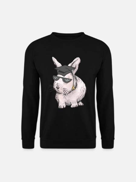 Gelehrter Hase Lehrer Berufe Studium Abi Abschluss - Unisex Pullover - Schwarz
