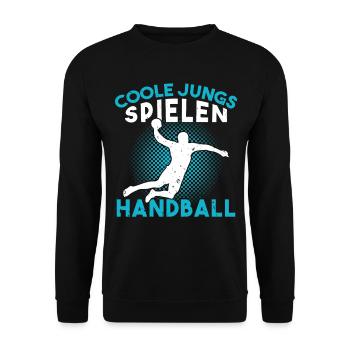 Coole jungs spielen handball handballer - Unisex Pullover - Schwarz - Vorne - Alina (178cm) & Michal (187cm)