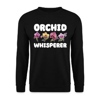 Orchid Whisperer Planzen Freund Orchideen - Unisex Pullover - Schwarz - Vorne - Alina (178cm) & Michal (187cm)