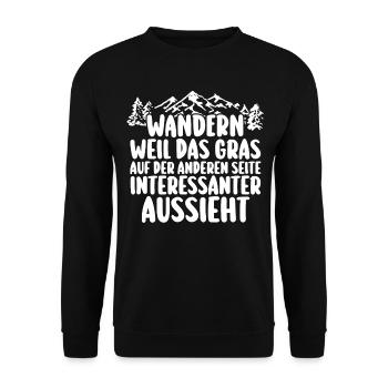Wanderer Bergwandern Bergklettern Wandern - Unisex Pullover - Schwarz - Vorne - Alina (178cm) & Michal (187cm)