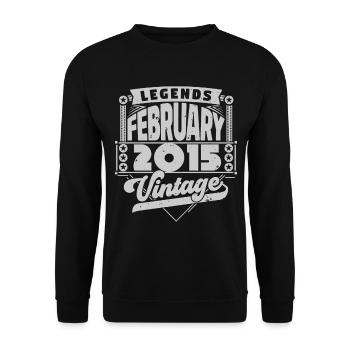 Vintage Anniversaire février 2015, Février 2015. - Sweat-shirt Unisexe - noir - Devant - Alina (178cm) & Michal (187cm)
