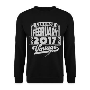 Vintage Birthday February 2017, February 2017. - Unisex Sweatshirt - black - Front - Alina (178cm) & Michal (187cm)