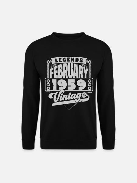 Vintage-Geburtstag Februar 1959, Februar 1959. - Unisex Pullover - Schwarz