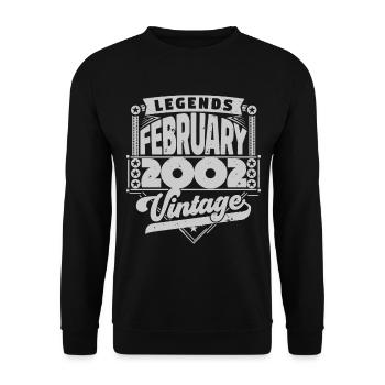 Vintage Birthday February 2002, February 2002. - Unisex Sweatshirt - black - Front - Alina (178cm) & Michal (187cm)