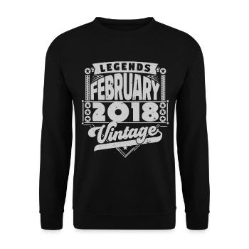 Vintage Birthday February 2018, February 2018. - Unisex Sweatshirt - black - Front - Alina (178cm) & Michal (187cm)