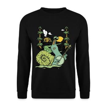 Schnecke Heimat Musik Gitarre Musikant Musik Natur - Unisex Pullover - Schwarz - Vorne - Alina (178cm) & Michal (187cm)