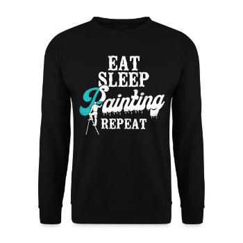 House Painter Decorator Eat Sleep - Unisex Pullover - Schwarz - Vorne - Alina (178cm) & Michal (187cm)