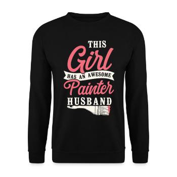 House Painter Decorator Wife This - Unisex Sweatshirt - black - Front - Alina (178cm) & Michal (187cm)