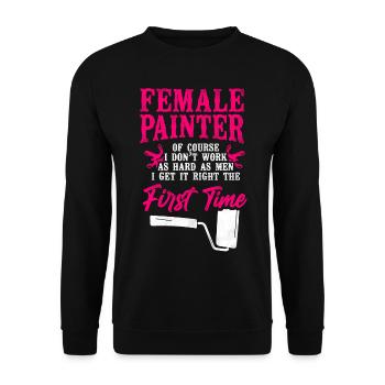 House Painter Decorator Girl - Unisex Sweatshirt - black - Front - Alina (178cm) & Michal (187cm)