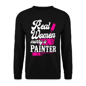House Painter Decorator Girlfriend - Unisex Sweatshirt - black - Front - Alina (178cm) & Michal (187cm)