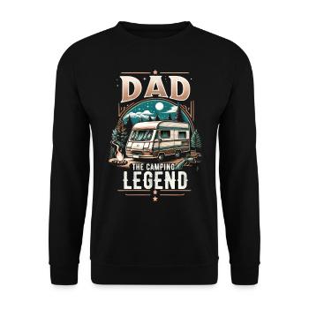 Fête des pères papa la légende du camping papa papa - Sweat-shirt Unisexe - noir - Devant - Alina (178cm) & Michal (187cm)