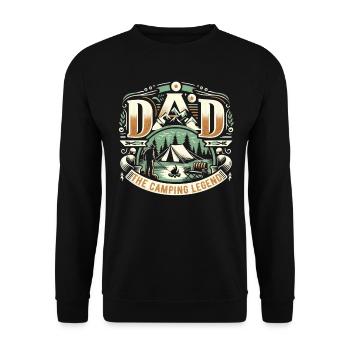 Fête des pères papa la légende du camping papa papa - Sweat-shirt Unisexe - noir - Devant - Alina (178cm) & Michal (187cm)
