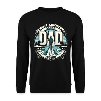 Fête des pères PAPA la légende du ski de fond Papa - Sweat-shirt Unisexe - noir - Devant - Alina (178cm) & Michal (187cm)