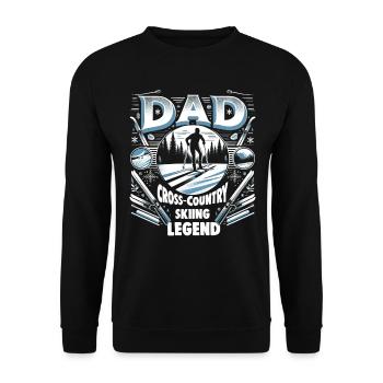 Fête des pères PAPA la légende du ski de fond Papa - Sweat-shirt Unisexe - noir - Devant - Alina (178cm) & Michal (187cm)
