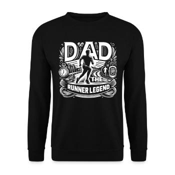 Vatertag DAD the Runner Legend Papa - Unisex Pullover - Schwarz - Vorne - Alina (178cm) & Michal (187cm)