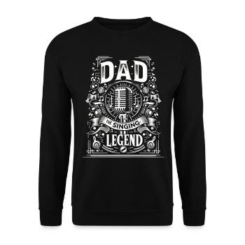 Fête des pères papa la légende du chant papa - Sweat-shirt Unisexe - noir - Devant - Alina (178cm) & Michal (187cm)