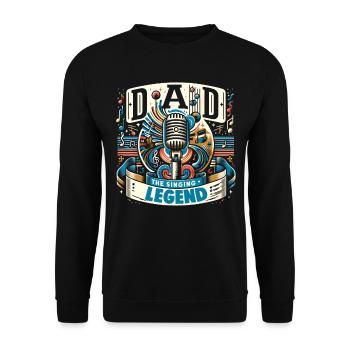 Fête des pères papa la légende du chant papa - Sweat-shirt Unisexe - noir - Devant - Alina (178cm) & Michal (187cm)