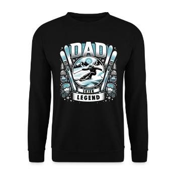Father's Day DAD the Skier Legend Dad - Unisex Sweatshirt - black - Front - Alina (178cm) & Michal (187cm)