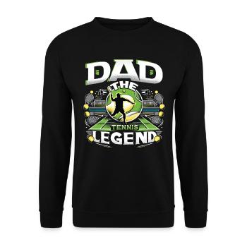 Fête des pères PAPA la légende du tennis Papa Papa - Sweat-shirt Unisexe - noir - Devant - Alina (178cm) & Michal (187cm)