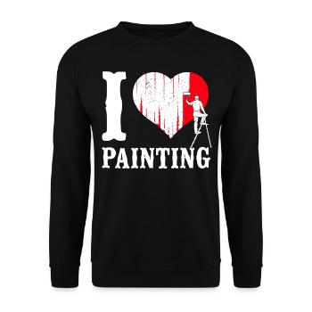 House Painter Decorator Heart I - Unisex Pullover - Schwarz - Vorne - Alina (178cm) & Michal (187cm)