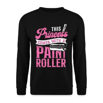 Peintre en bâtiment Décorateur Femme - Sweat-shirt Unisexe - noir - Devant - Alina (178cm) & Michal (187cm)