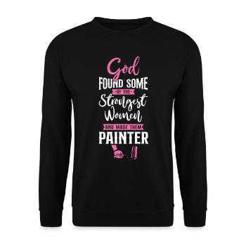 Peintre en bâtiment Décorateur Femme - Sweat-shirt Unisexe - noir - Devant - Alina (178cm) & Michal (187cm)