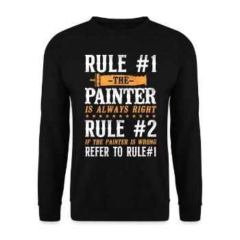 House Painter Decorator Rule #1 - Unisex Sweatshirt - black - Front - Alina (178cm) & Michal (187cm)