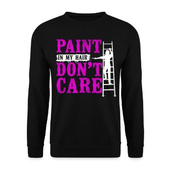 Peintre en bâtiment Décorateur Femme - Sweat-shirt Unisexe - noir - Devant - Alina (178cm) & Michal (187cm)