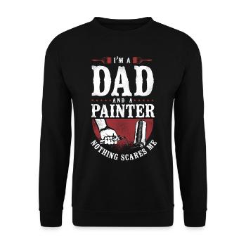 House Painter Decorator Dad I'm A - Unisex Sweatshirt - black - Front - Alina (178cm) & Michal (187cm)