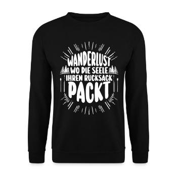 Wanderer Bergwandern Bergklettern Wandern - Unisex Pullover - Schwarz - Vorne - Alina (178cm) & Michal (187cm)