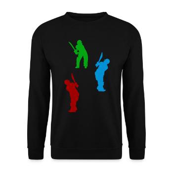 Silhouette De Cricket Silhouettes De Joueur De Cricket C - Sweat-shirt Unisexe - noir - Devant - Alina (178cm) & Michal (187cm)