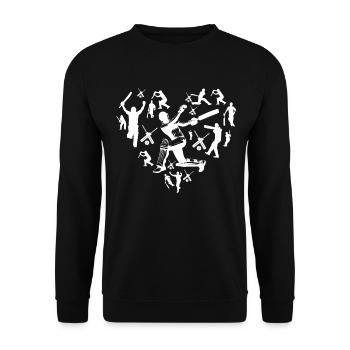 Cricket Silhouette Cricket Coeur Joueur de cricket - Sweat-shirt Unisexe - noir - Devant - Alina (178cm) & Michal (187cm)