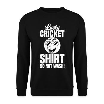 Lucky Cricket Shirt Do Not Wash - Funny Cricket Pl - Unisex Pullover - Schwarz - Vorne - Alina (178cm) & Michal (187cm)