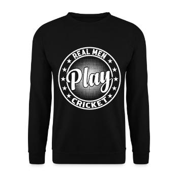 Real Men Play Cricket - Cricketer Cricket Player C - Unisex Pullover - Schwarz - Vorne - Alina (178cm) & Michal (187cm)