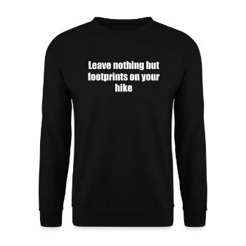 Randonnée - Ne laissez rien d’autre que des empreintes de pas sur votre - Sweat-shirt Unisexe - noir - Devant - Alina (178cm) & Michal (187cm)