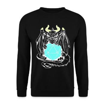 dragon, créature, créature mythique, conte de fées, personnage de conte de fées - Sweat-shirt Unisexe - noir - Devant - Alina (178cm) & Michal (187cm)