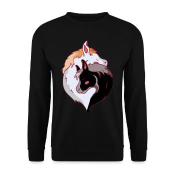 Pferde Pferd Ross Pony Stute Fohlen Reiterin Ross - Unisex Pullover - Schwarz - Vorne - Alina (178cm) & Michal (187cm)
