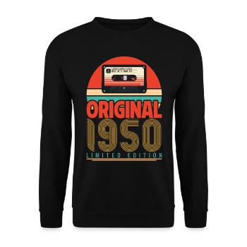 Vintage 1950's Anniversary Gift. Retro 1950. - Unisex Sweatshirt - black - Front - Alina (178cm) & Michal (187cm)