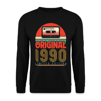 Vintage 1990 Geburtstagsgeschenk. Retro 1990. - Unisex Pullover - Schwarz - Vorne - Alina (178cm) & Michal (187cm)