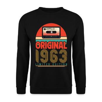 Vintage 1963 Geburtstagsgeschenk. Retro 1963. - Unisex Pullover - Schwarz - Vorne - Alina (178cm) & Michal (187cm)