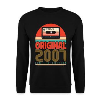 Vintage 2007 Geburtstagsgeschenk. Retro 2007. - Unisex Pullover - Schwarz - Vorne - Alina (178cm) & Michal (187cm)