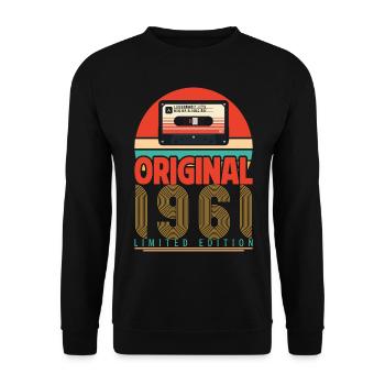 Vintage 1961 Anniversary Gift. Retro 1961. - Unisex Sweatshirt - black - Front - Alina (178cm) & Michal (187cm)