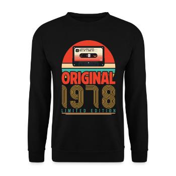 Cadeau Anniversaire Vintage 1978. Rétro 1978. - Sweat-shirt Unisexe - noir - Devant - Alina (178cm) & Michal (187cm)