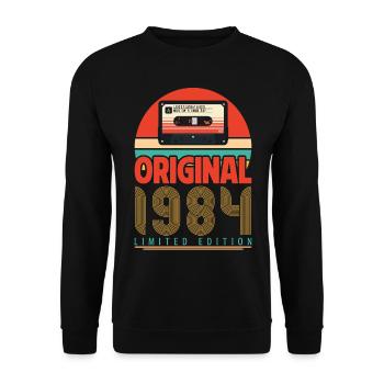 Vintage 1984 Geburtstagsgeschenk. Retro 1984. - Unisex Pullover - Schwarz - Vorne - Alina (178cm) & Michal (187cm)