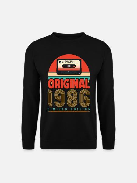 Vintage 1986 Geburtstagsgeschenk. Retro 1986. - Unisex Pullover - Schwarz