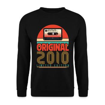 Vintage 2010 Geburtstagsgeschenk. Retro 2010. - Unisex Pullover - Schwarz - Vorne - Alina (178cm) & Michal (187cm)