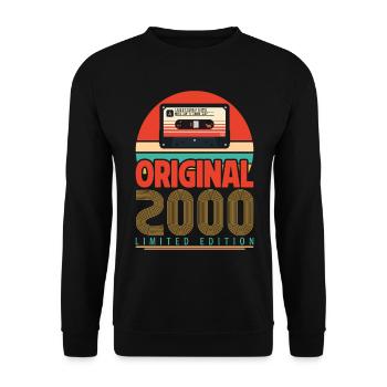 Vintage 2000 Geburtstagsgeschenk. Retro 2000. - Unisex Pullover - Schwarz - Vorne - Alina (178cm) & Michal (187cm)