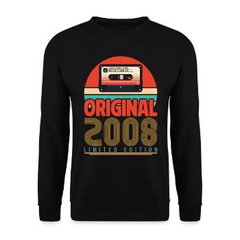 Vintage 2008 Birthday Gift. Retro 2008. - Unisex Sweatshirt - black - Front - Alina (178cm) & Michal (187cm)